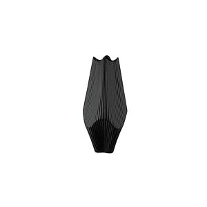 GILDE Vase à lamelles - Noir Mat - Céramique - Hauteur : 30 cm - Largeur : 15 cm - Vase décoratif