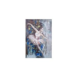 DRW Tableau sur toile d'une ballerine debout peinte à la main 40% 120 x 80 x 3 cm