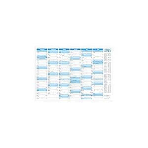 RNKVERLAG 2913/25 &ndash; Calendrier tableau 2025 au format DIN B4 paysage, 25 calendriers avec dates de vacances et compteur de semaines, en carton de 250 g/m&sup2;