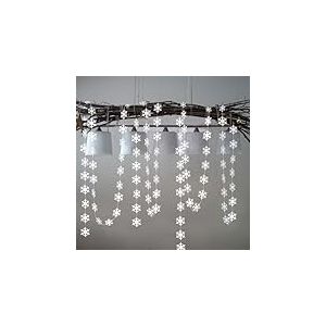 Guirlande de Flocons de Neige Blanc Perle Glacial décoration Suspendue Banderole pour fête de Chirstmas/Anniversaire de la Reine des neiges Hiver/Mariage Nouvel an/Chambre d'enfant/vitrine
