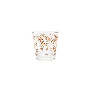 Excelsa Enjoy Lot de 6 verres en verre pour d&eacute;coration de feuilles orange