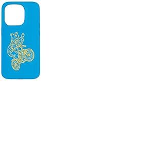 Ours Vélo Vélo Drôle Cycliste Animal Vélo Cool Bike Coque pour iPhone 15 Pro