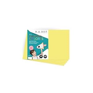 Papier cartonn&eacute; couleur pastel A4, feuilles color&eacute;es 180 g pour artisanat, imprimer vos documents et dessins cr&eacute;atifs, feuilles de couleurs pastel A4 &middot; m-office (x10, jaune)