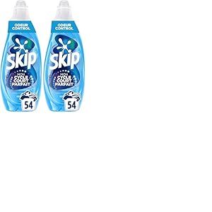 Skip Lessive liquide Mon Cycle Court Parfait Odeur Control - 54 lavages - 1ère lessive conçue pour cycle court, efficace dès 15 minutes (Lot de 2)
