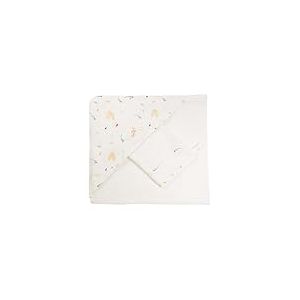 Trois Kilos Sept - Set Bain Bébé Forêt - Cape à Capuche + Gant - 100% Coton Doux et Absorbant - Certifié Oeko-TEX® Standard 100 - Motif Forêt - 70x70 cm