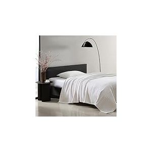 Vera Wang Couverture de créateur en Coton, Poids Moyen, décoration d'intérieur pour Toutes Les Saisons, très Grand lit, Blanc côtelé