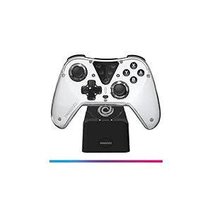 Oniverse Manette sans fil compatible Switch OLED Lite PC ANDROID iOS, Dock de charge, Vibrations réglables, boutons macro, mode Turbo, Wake up, Gyroscope 6 axes, Astralite (Eridani White/Blanche)