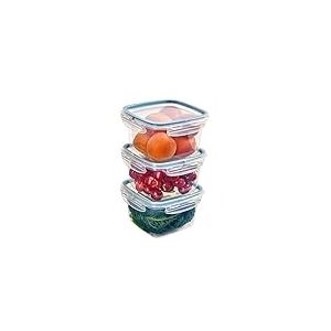 Snips , SnipsLock Square 3 pcs Boîte de conservation Carrée 1 Lt, Boite Rangement Frigo 14,7 x 14,7 x 12 cm, Boîte de Conservation, 4 Fermetures de sécurité, Made in Italy
