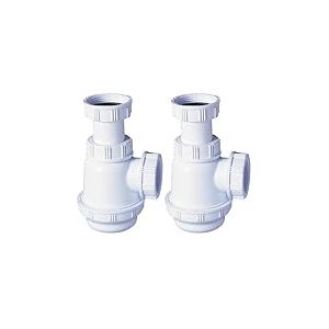 Wirquin 30723130 Siphon de lavabo et lave-mains &agrave; culot court, blanc (Lot de 2)