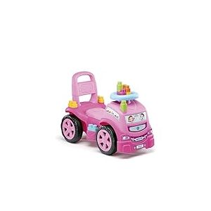 M MOLTO Porteur 3 x 1 Camion Rose avec 10 Blocs