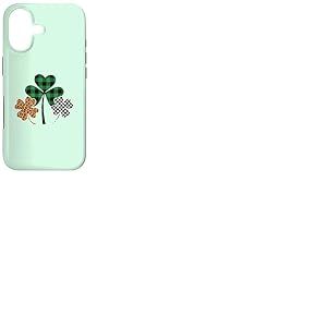 Three Clover Irish Shamrock Plaid Leopard St Patrick Day Coque pour iPhone 17