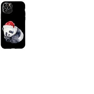 Panda de No&euml;l dans Un Bonnet de P&egrave;re No&euml;l Mignon Panda pour Filles ou gar&ccedil;ons Coque pour iPhone 11 Pro
