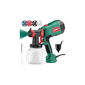 HYCHIKA Pistolet a Peinture 600W, Pistolet Peinture HVLP 1200mL, 4 Buses, 3 Modes et 2 Outils de Nettoyage, idéal pour la Peinture de Meubles, clôtures, Murs, Bricolage