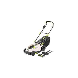 Murray Tondeuse à Gazon sans Fil 2x20V Li-ION avec Moteur à Induction (2900 TR/Min) MU-BAT-LM37-KIT – Largeur de Coupe 37cm, Bac de Ramassage 35L, 6 Niveaux de Hauteur – Mulching, Arrière, Bac