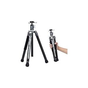 Fotopro 163 CM Trépied de Caméra en Fibre de Carbone avec Monopode Rotule 360 1/4 Plaque de Dégagement Rapide Trépied de Voyage Léger pour Appareil Photo Charge Maximale 12kg X Aircross 3 Gris