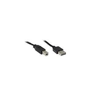 USB 2.0 Anschlusskabel A-B Stecker schwarz 1m