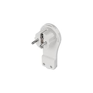 EMOS - fiche coudée Extra-Plate avec Languette - fiche Schuko Plate avec poignée Rabattable - 250 V, 16 A, 3 680 W - pour câble de rallonge à 3 conducteurs jusqu'à 2,5 mm2 - IP20 pour l'intérieur