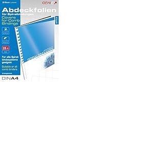 Genie 12385 lot de 25 chemises à couverture transparente format a4–transparent - 150 microns compatibles avec toutes les relieuses transparent