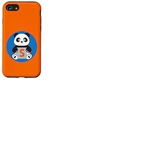 Monogramme S avec Panda illustré – Mignon Coque pour iPhone SE (2020) / 7/8
