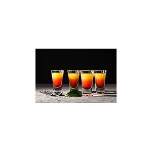 Topkapi Tiki Luna Lot de 4 verres à shot 4 cl pour tequila, vodka, rhum, schnaps, Raki, Sambuca, Ouzo de la série Tiki Bar