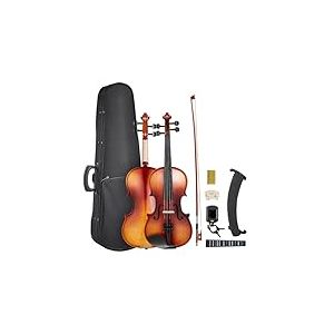 VEVOR Violon 4/4, Kit Violon Débutants Bois Massif avec Étui, Colophane, Archet, Épaulière, Chevalet, Cordes de Rechange, Instrument de Musique Professionnel pour Étudiants, Adultes, Marron Brillant