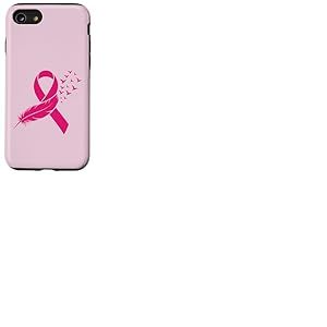 Plume Ruban Rose pour la Sensibilisation au Cancer du Sein Coque pour iPhone SE (2020) / 7/8