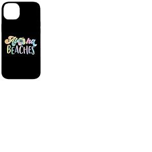 Aloha Beaches, plage de vacances hawaïenne amusante à l'hibiscus pastel Coque pour iPhone 14 Plus