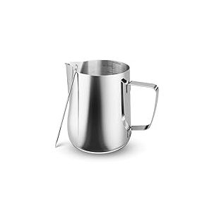 Kolamom Pichet Lait Inox 600ml/21oz, Pot à Lait avec Mesure Mark pour Faire Mousse le Lait, des Capuccinos, des Jus