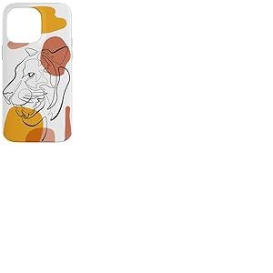 Unique Tiger Line Art Aesthetic for Women and Tiger Lover Coque pour iPhone 14 Pro Max