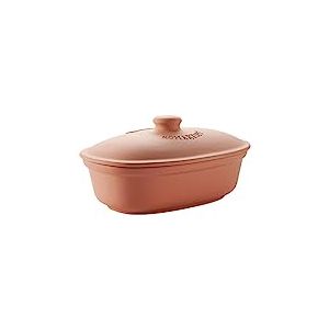 Römertopf Cocotte à asperges en argile naturelle 30 cm, cocotte en céramique pour asperges, légumes, poissons et volailles, cuisson douce au four, régulateur d'humidité, cuisson sans graisse, passe au