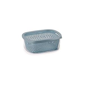 Snips, Boîte de Conservation, Boite Rangement Frigo, Bleue, 4 Lt,Grille Intérieure, 28,5 x 20,5 x 11 cm, Made in Italy, 0% BPA et phthalate free