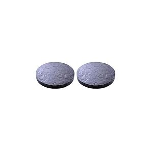EDA - Support à Roulettes pour Plantes Ø 30 cm - 5 Roues Multidirectionnelles - Charge de 150 kg - Décor Imitation Pierre - Gris ardoise (Lot de 2)
