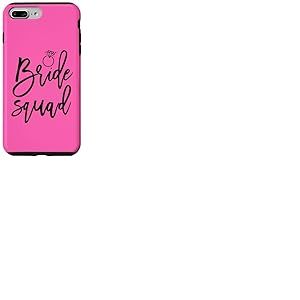 Bride Squad Script Bague en Diamant Graphique Mariage Coque pour iPhone 7 Plus/8 Plus