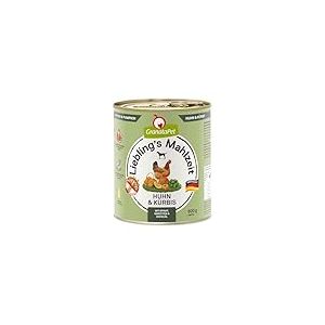 GranataPet Liebling's Mahlzeit - Nourriture Humide pour Chien - Poulet et Citrouille - 6 x 800 g - sans céréales et sans Sucre ajouté - Aliment Complet à Haute teneur en Viande et huiles de qualité