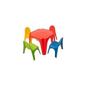 Mandelli Table Pique-Nique 4 Amis, Unisexe, 56 x 56 x 40 cm, Rouge