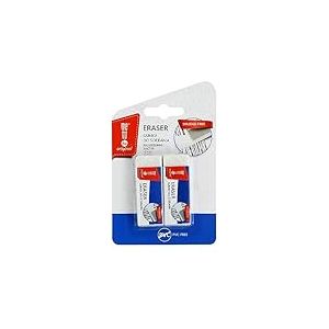 Amex memobe Lot de 2 gommes à effacer Basic en plastique blanc pour crayons à papier Dessin Art Enfants école et université
