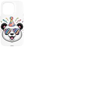 Panda Ours Chapeau De Fête D’Anniversaire Lunettes De Soleil Coque pour iPhone 15 Pro