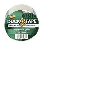 Duck Tape Original Ruban adhésif imperméable formule améliorée et haute résistance pour réparation de conduit ou canalisation Transparent 50 mm x 25 m