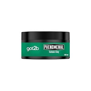 got2b Phenomenal Texture Clay Tenue 5 (100 ml), cire capillaire pour homme donne un style coiffeur mat ph&eacute;nom&eacute;nal, convient aux cheveux plus courts, formule v&eacute;g&eacute;talienne