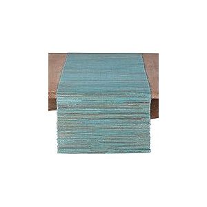 Saro Lifestyle Set de table tissé scintillant, turquoise, 14" x 54"