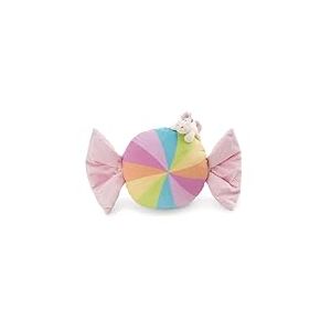 NICI 61918 Coussin en Forme De Bonbon, 45 cm, avec Licorne 12 cm, Blanc, Moelleux, pour Garçons, Filles, Bébés Et Amateurs De Doudous, Idéal pour Chambre d'enfant Ou pour Les Déplacements