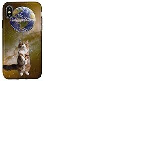 Chat Terre Ballon Galaxie Cosmic Fun Coque pour iPhone X/XS