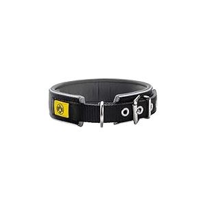 HUNTER NEOPREN Reflect BVB Collier r&eacute;fl&eacute;chissant rembourr&eacute; pour Chien Noir/Jaune Taille 50 cm