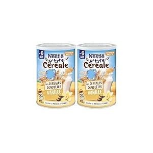 Nestlé Bébé P'tite céréale Vanille CEREALES COMPLETES - dès 6 mois - Boite de 415g (Lot de 2)