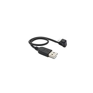 System-S Câble USB 2.0-30 cm - Micro B mâle vers type A mâle - Adaptateur coudé à 180° - Noir