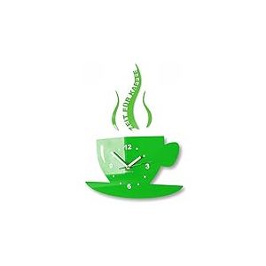 FLEXISTYLE Horloge Murale 3D Romaine - Horloge Murale Moderne pour Le café - Décoration Murale (Vert)