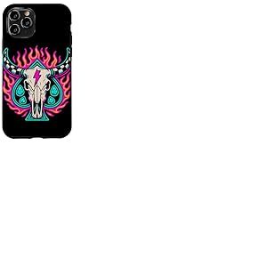Motif tête de mort de cowboy et flammes Coque pour iPhone 11 Pro