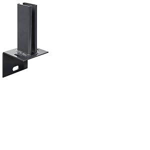 Alberts 686116 Ancre de poteau pour piquet de cl&ocirc;ture sur bord de trottoir en L | &agrave; visser | galvanis&eacute;e &agrave; chaud, plastifi&eacute;e, en anthracite RAL 7016 | platine 120 x 120 mm | pour poteaux 60 x 40 mm