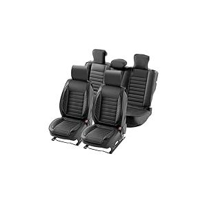 VEVOR Housses de siège de Voiture universelles pour sièges Avant et arrière, 9 pcs, Housse de siège en Simili-Cuir, Design entièrement fermé, appuie-tête détachable, airbag, pour Voitures SUV camions