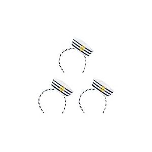 Boland 44356 - Tiara Navy Sailor avec casquette, serre-t&ecirc;te, marin, matelot, marin, marine, accessoire, serre-t&ecirc;te, couvre-chef, costume, f&ecirc;te de carnaval, carnaval (Lot de 3)